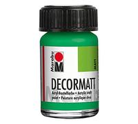 Marabu 14010039062 - Decormatt Acrilico Verde chiaro 062, 15 ml, colore acrilico opaco vellutato a base d'acqua, cremoso e dai colori intensi, resistente alla saliva, resistente alle intemperie
