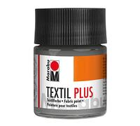 Marabu 17150005078 - Textil Plus Grigio, 50 ml, Colore per Tessuti Scuri, Adatto per Pittura su Tessuto e Stampa su Tessuto, Lavabile Fino a 40 °C Dopo Il Fissaggio