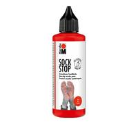 Marabu 17220106232 - Sock Stop, 90 ml, colore rosso antiscivolo a base d'acqua (senza lattice), per tessuti, tenuta sicura su pavimenti lisci, facile da usare dalla bottiglia