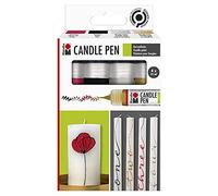 Marabu 1805000000086-Penna, 4 x 25 ml Vernice a Base d'Acqua, Luce, Senza Profumo e Resistente alle intemperie per Decorare Le Candele nei Giochi dei Bambini, 4 Colori, 1805000000086