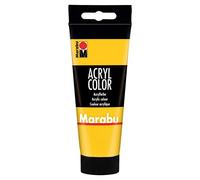 Marabu Acryl Color - Vernice acrilica cremosa a base d'acqua, Giallo intermedio, 100 ml,