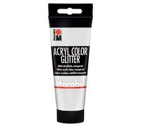 Marabu Acryl Color - Vernice acrilica cremosa a base d'acqua, Glitter argento, 100 ml