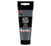 Marabu Acryl Color - Vernice acrilica cremosa a base d'acqua, Grigio Scuro, 100 ml