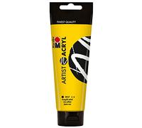 Marabu Artist Azogel Medio 120 ml, Colore Acrilico fine di qualità Artistica, a Base d'Acqua, consistenza pastosa, Altamente pigmentato, Ottima brillantezza e opacità, Mezzi Giallo, 1 ml (1er Pack)