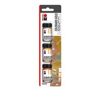 Marabu Colorado Gold Set Classics 3 x 15 ml, a Base d'Acqua, Resistente alla Luce, ad Asciugatura Rapida, per pennelli e Puntini su superfici assorbenti, Multicolore, 15 ml (3er Pack), 45 unità