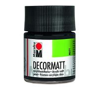 Marabu - Colore acrilico "DecorMatt", nero, 50 ml, in vetro