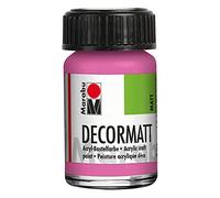 Marabu Decormatt 14010039033 Acrilico Rosa 033, 15 ml, Vernice Acrilica Velluto Opaco, A Base Acqua, Cremoso e Intenso, Resistente alla Saliva, Resistente alle intemperie, Per Pittura e Stencil