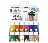 Marabu DO IT Craft Paint Set, 12 x 36 ml di vernice acrilica semilucida per bricolage, artigianato e hobby, vernice a base d'acqua, resistente alle intemperie, vegana