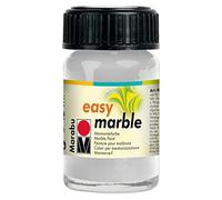 Marabu Easy Marble, Silver, (082), 15 ml, per Creare Effetti di Marmo ad Immersione su plastica, Vetro, Legno, cartapesta, Uova, Metallo, polistirolo e Altro Ancora