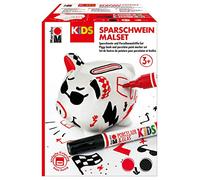 Marabu- Kids Porcelain & Glas Painter, Set da Pittura per Bambini, Divertente Maialino dipingere e Decorare con pennarelli per Porcellana, 0125000000100