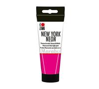 Marabu New York Neon, 12660050334, Colore Neon Rosa 100 ml, Adatto alla Luce Nera, Resistente alla Luce, alle intemperie, ad Asciugatura Rapida, per pennelli e Puntini su superfici assorbenti