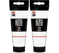 Marabu pasta acrilica bianca 070, 100 ml, pasta cremosa, pastosa, texture a base d'acqua, miscelabile, resistente agli agenti atmosferici, resistente alla luce, vegana, 12020050070 (Confezione da 2)