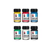 MARABU PORCELAIN Colori per ceramica a base d'acqua, inodore, flacone da 15ml. (070 - Bianco)