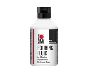 Marabu Pouring Fluid Acrilico Medium, Liquido sottile M per applicazioni di irrigazione e fluidi, migliora le caratteristiche sfumatura colori acrilici, non ingiallente, 250 ml