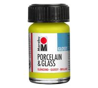 Marabu Reseda - Vernice lucida per porcellana, ceramica e vetro, 15 ml, per pittura e timbratura, a base d'acqua, lavabile, lavabile in lavastoviglie