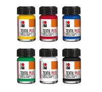 MARABU TEXTIL PLUS Colori per tessuto a base d'acqua, flacone da 15ml. (073 - Nero) 1pz.