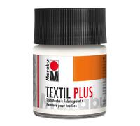 Marabu Textil Plus - Flacone di Colore per Stoffa, 50 ml, Colore: Bianco 50 ml