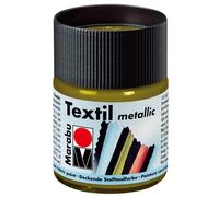 Marabu Textil Plus Metallic Colore Colori A Base d'Acqua FLACONE 15ML - Stoffa STOFFE Tessuto Tessuti Cotone Lino Iuta Seta (Textil Metallic - 784 Oro)