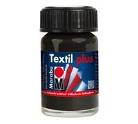 Marabu Textil Plus Metallic - FLACONE di Colore per Stoffa 15ML - Colori Colore per Tessuti Tessuto STOFFE Stoffa - Stoffa Tessuto Cotone T-Shirt (Textil Plus - 073 Nero)