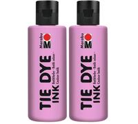 Marabu TIE DYE INK 17300004227 - Colore batik rosa pastello, 80 ml a base d'acqua, vegano, per tessuti chiari, fino al 20% di fibre sintetiche (Confezione da 2)