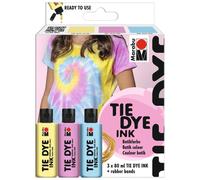 Marabu TIE DYE INK set di tintura batik pastello, 3 x 80 ml di tintura a base d'