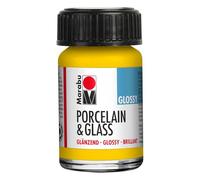 Marabu Vernice lucida per porcellana, ceramica e vetro, giallo sole, 15 ml, per pittura e timbratura, lavabile, lavabile in lavastoviglie