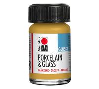 Marabu Vernice lucida per porcellana, ceramica e vetro, oro metallizzato, 15 ml, per dipingere e timbrare, lavabile, lavabile in lavastoviglie