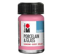Marabu Vernice lucida per porcellana, ceramica e vetro, rosa, 15 ml, per pittura e timbratura a base d'acqua, lavabile, lavabile in lavastoviglie