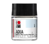 Marabu Vernice Opaca Aqua incolore, Bicchiere da 50 ml, Vernice acrilica Trasparente Opaca a Base d'Acqua, Resistente alla Luce, per la verniciatura di Molti Oggetti e Materiali Artigianali
