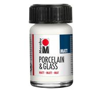 Marabu Vernice opaca per ceramica e vetro, bianca, 15 ml, pittura e timbratura, a base d'acqua, lavabile, lavabile in lavastoviglie