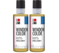 Marabu Window Color Fun & Fancy, Oro 183, 80 ML (Confezione da 2)