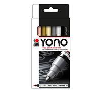 Marabu YONO 124000004001 Set di pennarelli in metallo con 4 colori, 1,5-3 mm