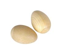 Maracas a forma di uovo in legno, 2 pezzi, strumento per adulti e bambini, L, beige