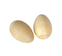 Maracas a forma di uovo in legno, 2 pezzi, strumento per adulti e bambini, L, beige
