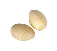 Maracas a forma di uovo in legno, 2 pezzi, strumento per adulti e bambini, M, beige