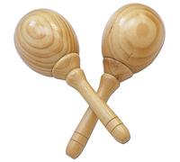 Maracas de madera. Tamaño: grande. Acabado natural. Medidas: 24 x 8 cm (Un Par)