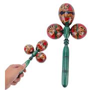 Maracas Dipinte a Mano con Impugnatura Comoda per Ritmo e Divertimento | Design ergonomico, realizzato in massello di mogano, stile artistico, ideale per ambienti educativi, esalta la creatività