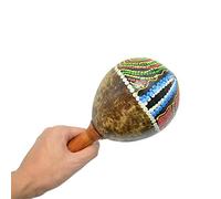 Maracas in legno martello a sabbia conchiglia di cocco shaker con bei motivi strumento musicale percussione giocattoli per banda regalo feste sviluppa musicalità arte intelligenza design portatile man