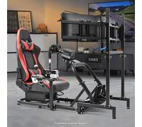 Marada Corsa Sim Cockpit Con Sedile Rosso e Triple Monitor Stand Adatti Per G29