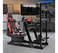 Marada F1 Racing Sim Cockpit Con Supporto Per Monitor Triplo E Sedile Rosso