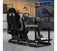 Marada Racing Sim Cockpit In Alluminio Con Sedile Nero Compatibile Con Logitech