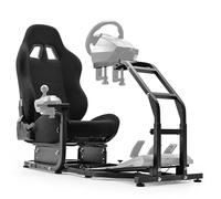 Marada Racing Simulator Cockpit Regolabile con Pedali Piattaforma di Montaggio per Logitech G25 G27 G29 G920 con sedile nero Simulatore di sterzo della cabina Pedali del volante non inclusi