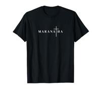 Maranatha Vieni Signore Citazione Greca con la Croce di Gesù Maglietta