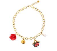 MARARDI Collana Donna [Nella] Italiano Catena d´Oro Corta con Charms - Handmade Gioielli Italiani Originali Eleganti per Tutti i Giorni Eventi Matrimoni Occasioni Speciali