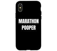 Marathon Pooper Champion Funny Award Tees and Mugs Dad Jokes Custodia per iPhone X/XS