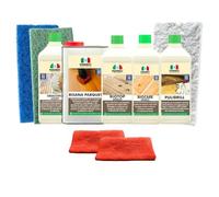 MARBEC KIT RESTUARA LEGNO VERNICIATO OPACO Per il restauro pavimenti in legno verniciato opaco per rigenerare parquet usurati, ravvivare il colore, eliminare l’ingrigimento e proteggere
