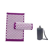 Marbeine - Kit tappetino per agopressione con cuscino per massaggio portatile, tappetino da yoga per alleviare il dolore al corpo, colore: viola