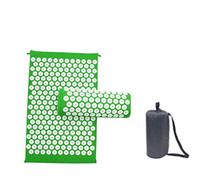 Marbeine - Kit tappetino per agopressione con cuscino per massaggio portatile, tappetino da yoga per alleviare il dolore al corpo, colore: verde