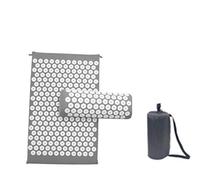 Marbeine - Kit tappetino per agopressione con cuscino per massaggio portatile, tappetino da yoga per alleviare il dolore al corpo, colore: grigio