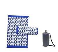 Marbeine - Kit tappetino per agopressione con cuscino per massaggio portatile, tappetino da yoga per alleviare il dolore al corpo, colore: Blu